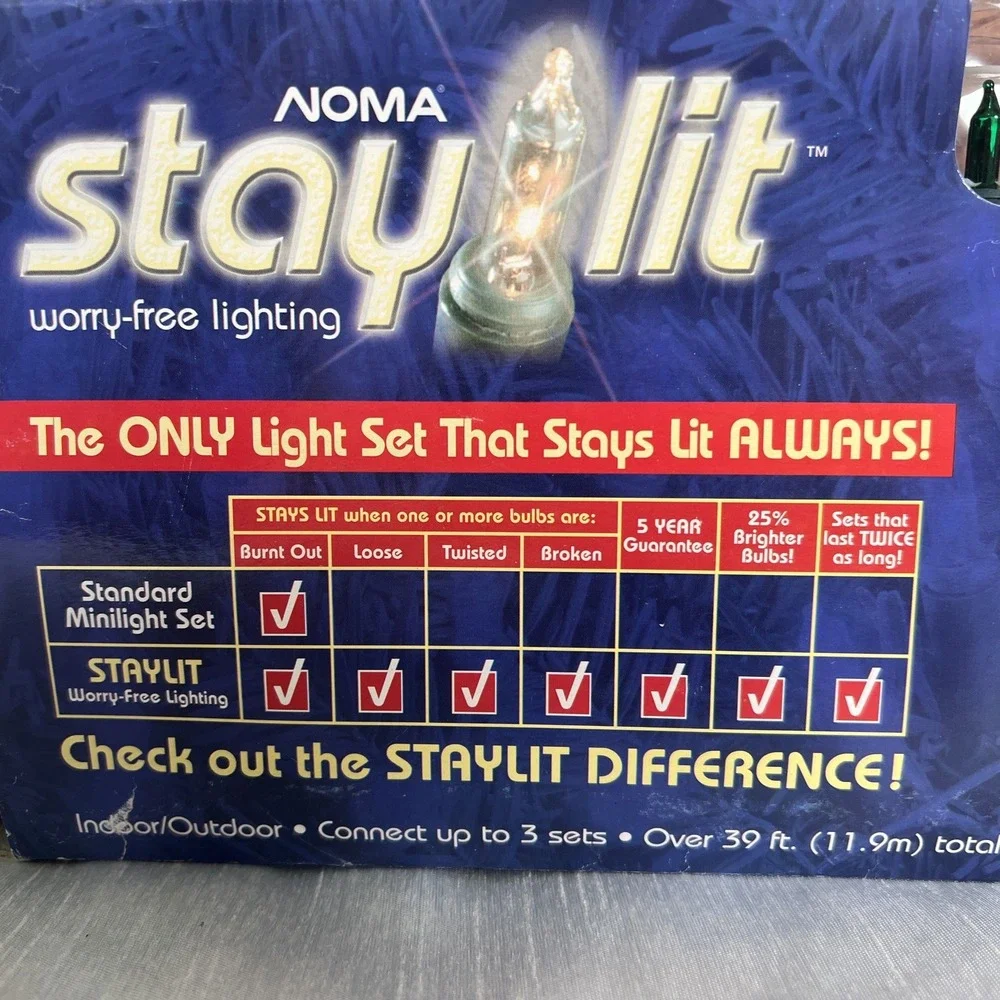 New- Noma Stay lit‎ 100 Multi bulbs indoor/outdoor worry-free lighting - 39ft